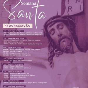Programação Semana Sana - Paróquia Sagrado Coração de Jesus - 2023